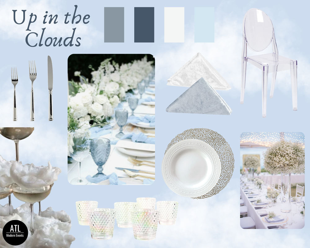 Up in the Clouds - Blue and White Shower Theme