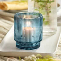 Ribbed Glass Votive Candle Holder