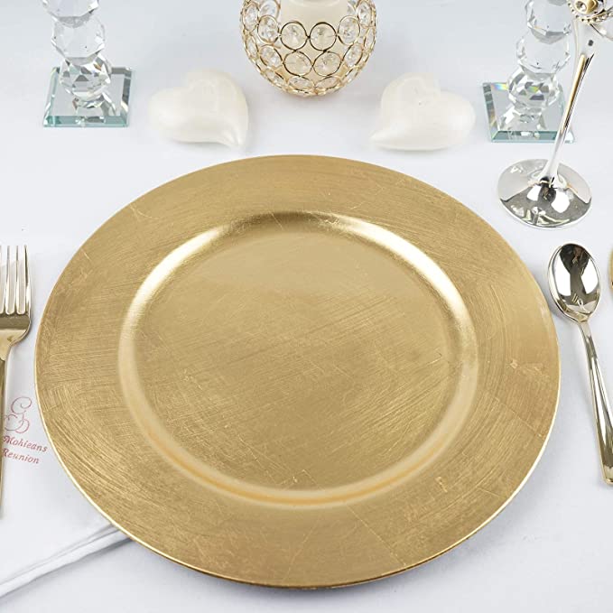 Gold Flat Charger Rental