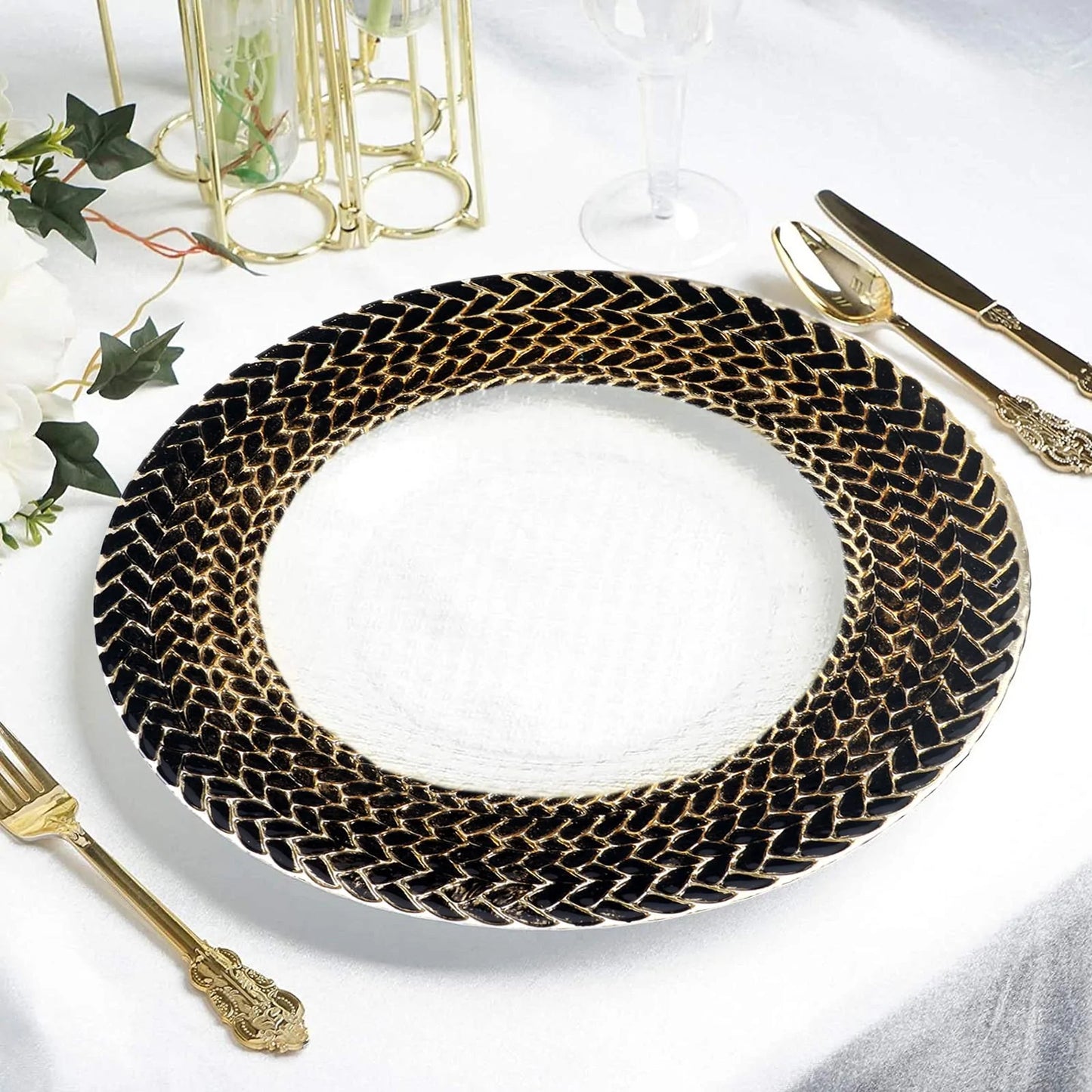 Braided Glass Charger Rental