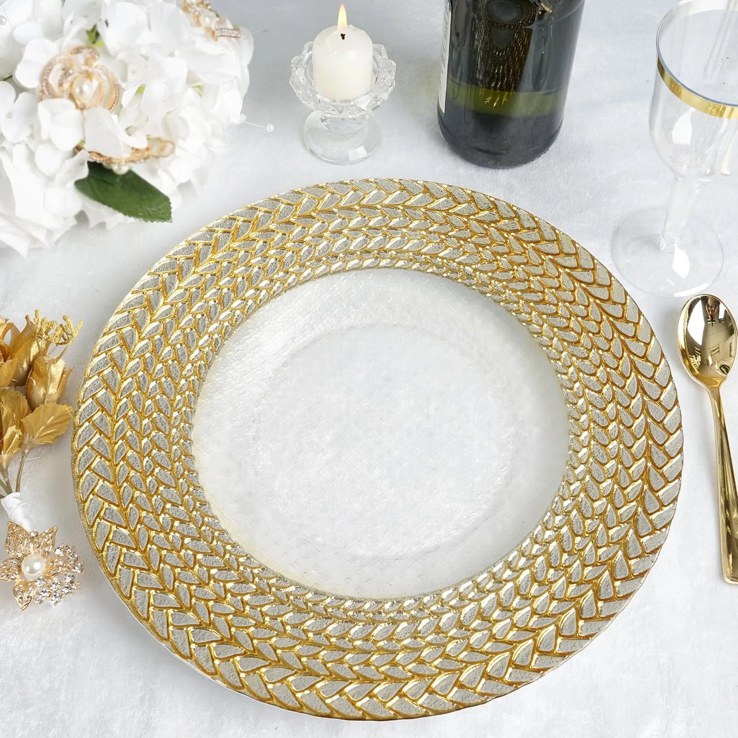 Braided Glass Charger Rental