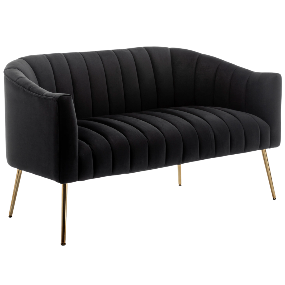 Black Velvet Loveseat Rental | Atlanta Modern Events