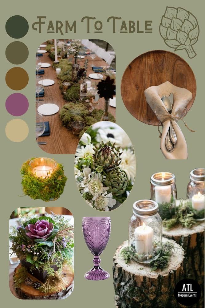 Mood Board for Farm to Table Dinner Party