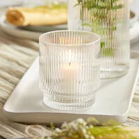 Ribbed Glass Votive Candle Holder