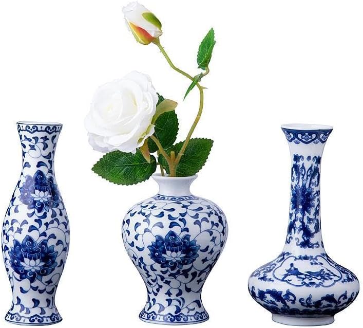Blue and White Ceramic Bud Vases Rental (Set of 3) Atlanta Modern Events