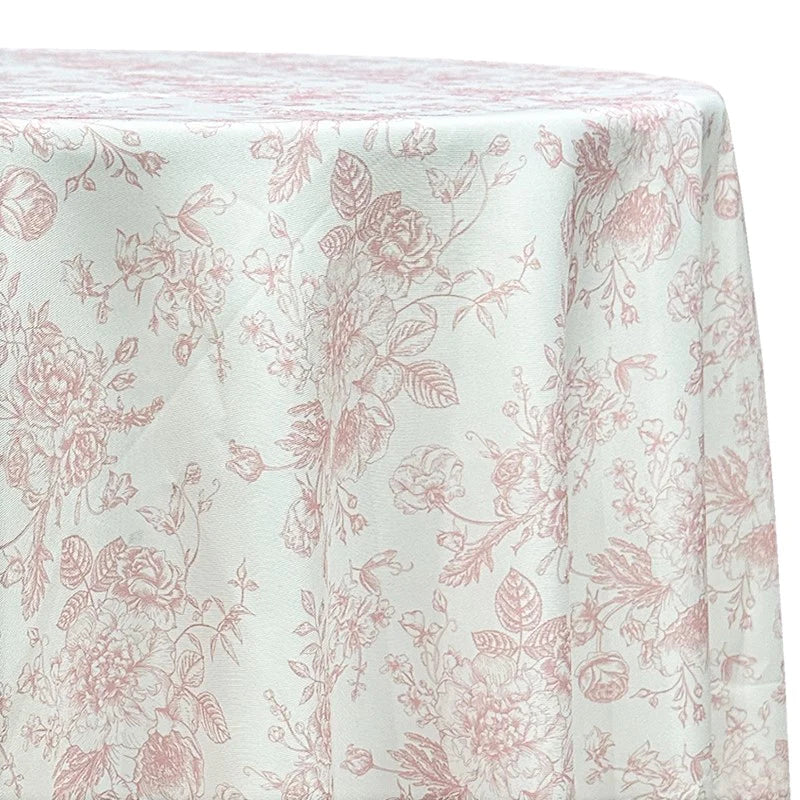 French Toile Polyester Table Linen Rental