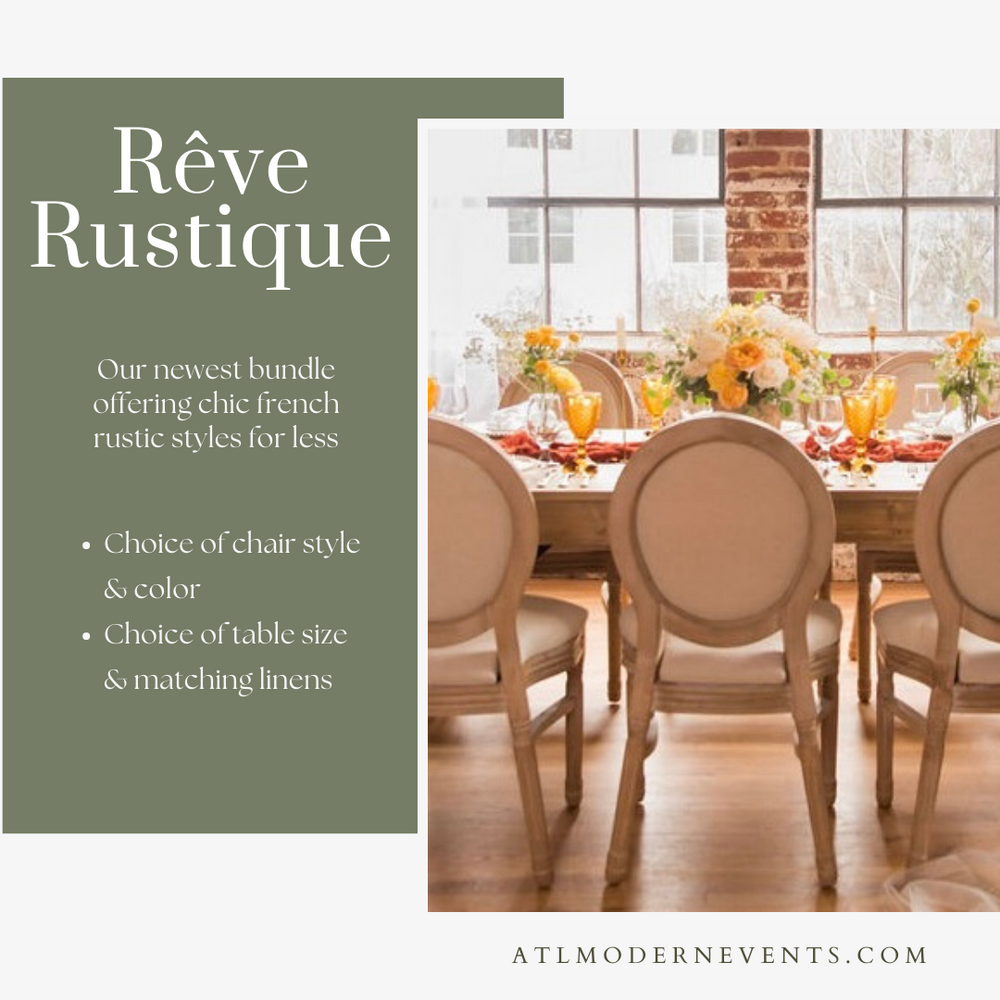 Rêve Rustique Bundle - Table & Chair Rental Bundle (24 Guests)