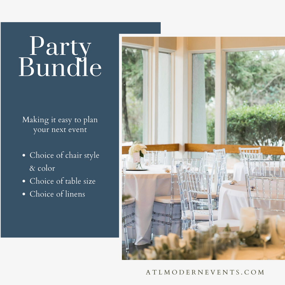 
                  
                    Party Ready - Table & Chair Rental Bundle (60 Guests)
                  
                