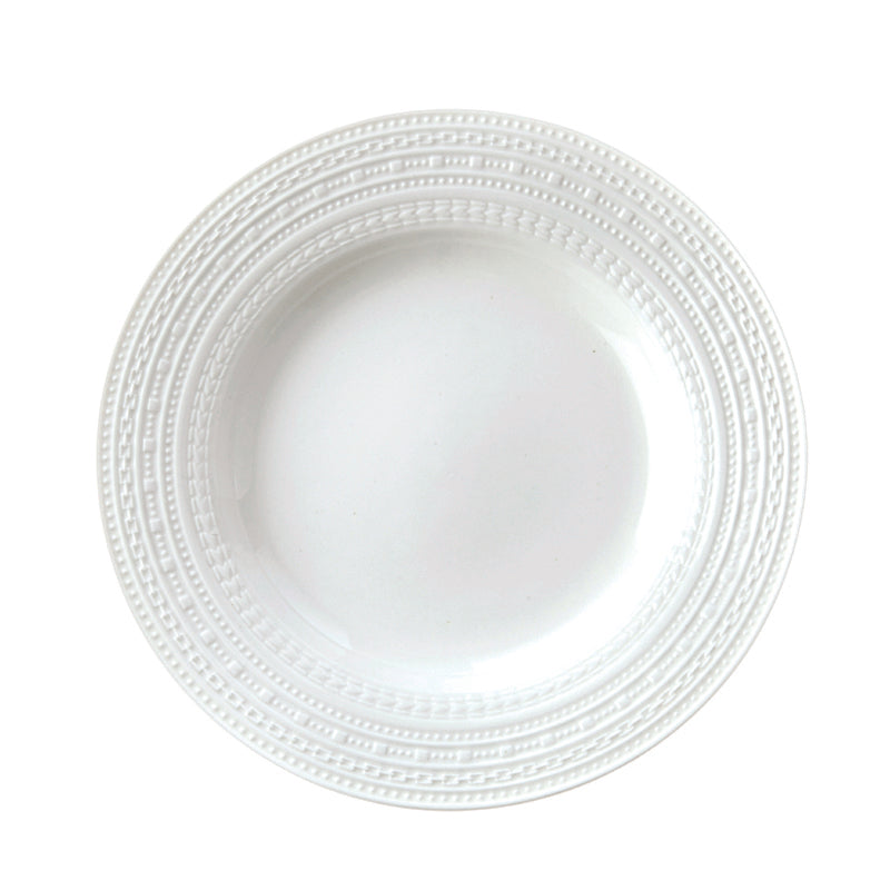 White Patterned Plating Rental | Atlanta Modern Events