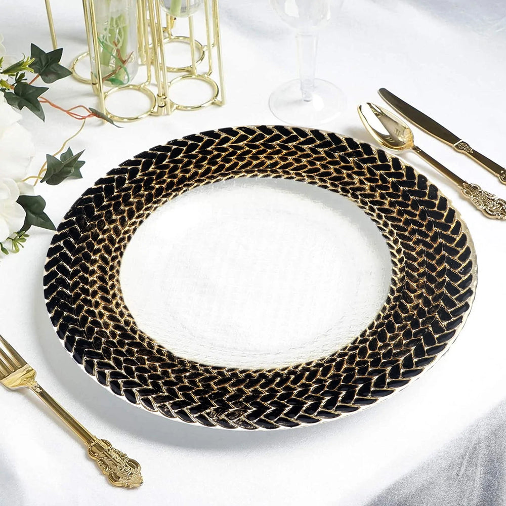 
                  
                    Braided Glass Charger Rental
                  
                