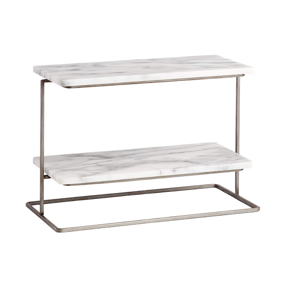 Marble Two Tier Serving Stand Rental